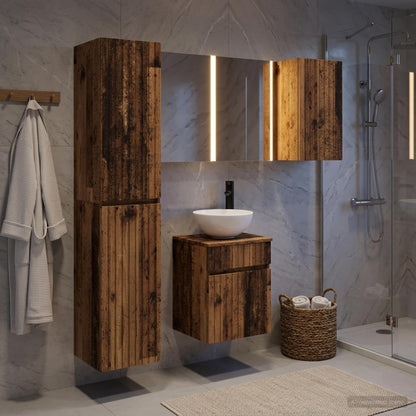 vidaXL Bathroom Cabinet Set 5 pcs Old Wood Engineered Wood