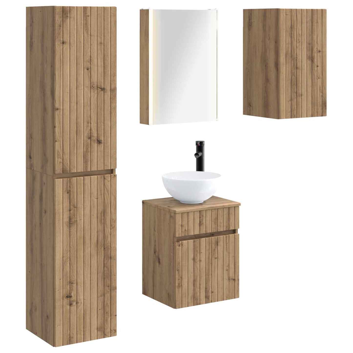 vidaXL Bathroom Cabinet Set 5 pcs Artisan Oak 43 x 11.5 x 60.5 cm