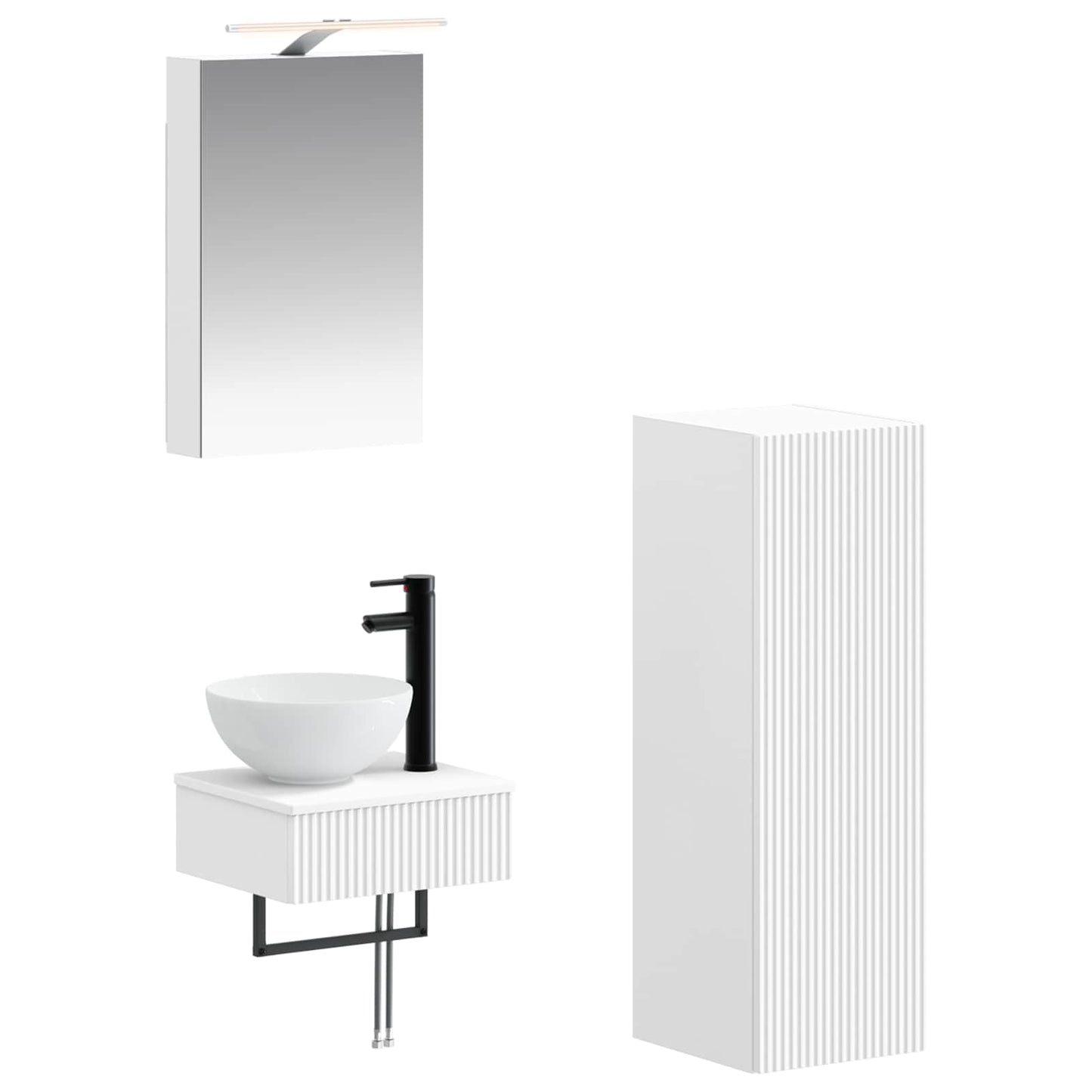 vidaXL Bathroom Cabinet Set 4 pcs White 40 x 10.5 x 60.5 cm