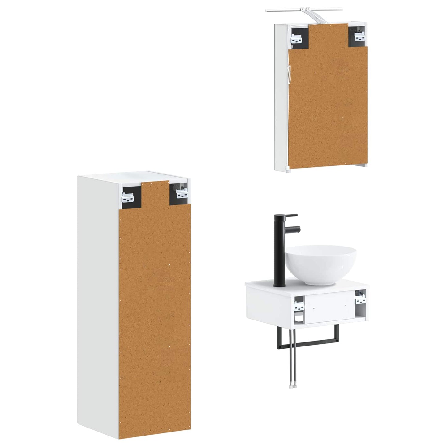vidaXL Bathroom Cabinet Set 4 pcs White 40 x 10.5 x 60.5 cm
