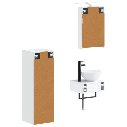 vidaXL Bathroom Cabinet Set 4 pcs White 40 x 10.5 x 60.5 cm
