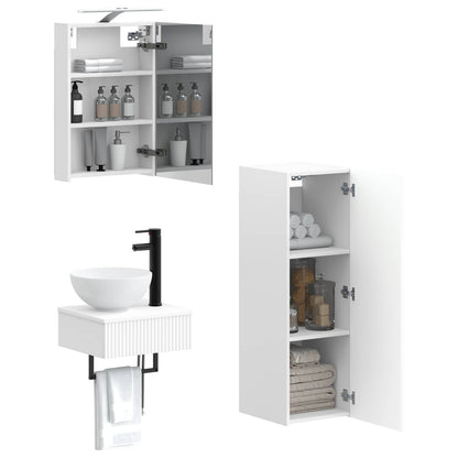 vidaXL Bathroom Cabinet Set 4 pcs White 40 x 10.5 x 60.5 cm
