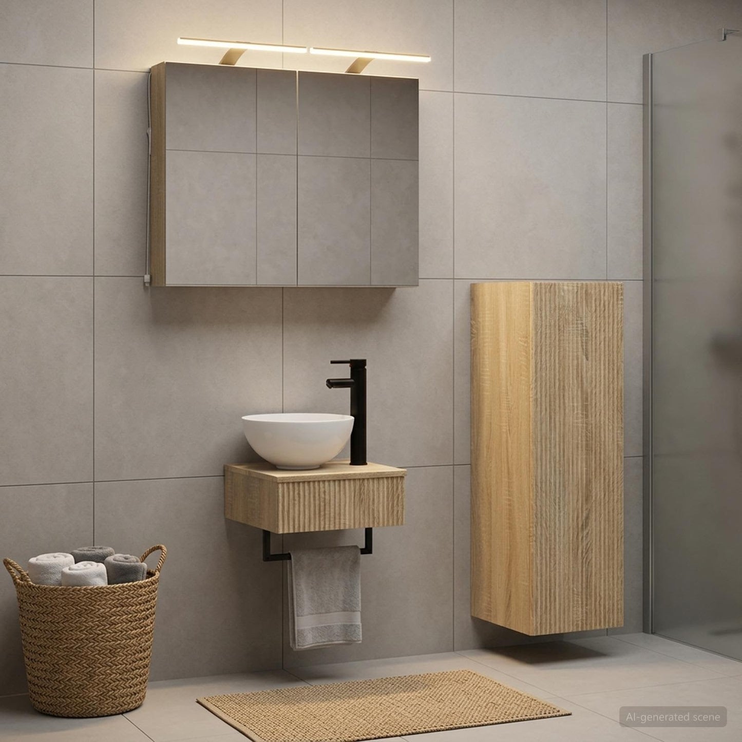 vidaXL Bathroom Cabinet Set 4 pcs Sonoma Oak Engineered Wood