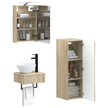 vidaXL Bathroom Cabinet Set 4 pcs Sonoma Oak 40 x 10.5 x 60.5 cm