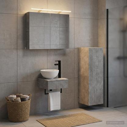 vidaXL Bathroom Cabinet Set 4 pcs Concrete Grey Engineered Wood