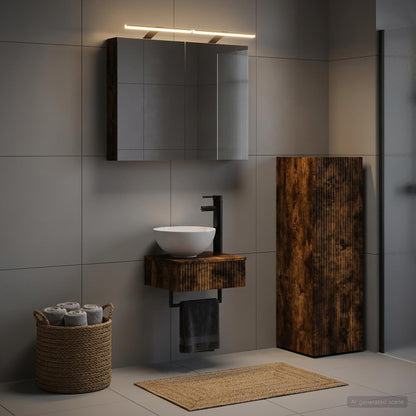 vidaXL Bathroom Cabinet Set 4 pcs Smoked Oak Engineered Wood