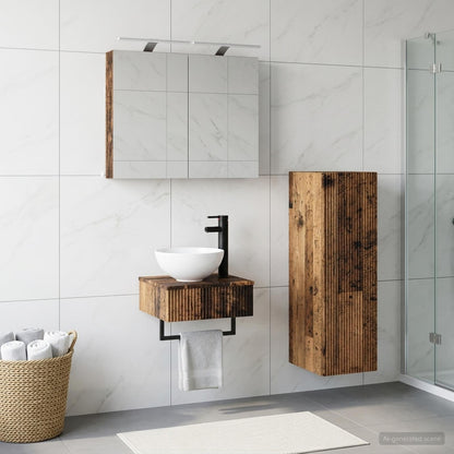 vidaXL Bathroom Cabinet Set 4 pcs Old Wood Engineered Wood