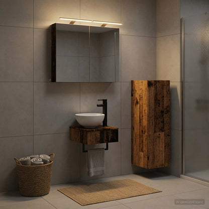 vidaXL Bathroom Cabinet Set 4 pcs Old Wood Engineered Wood