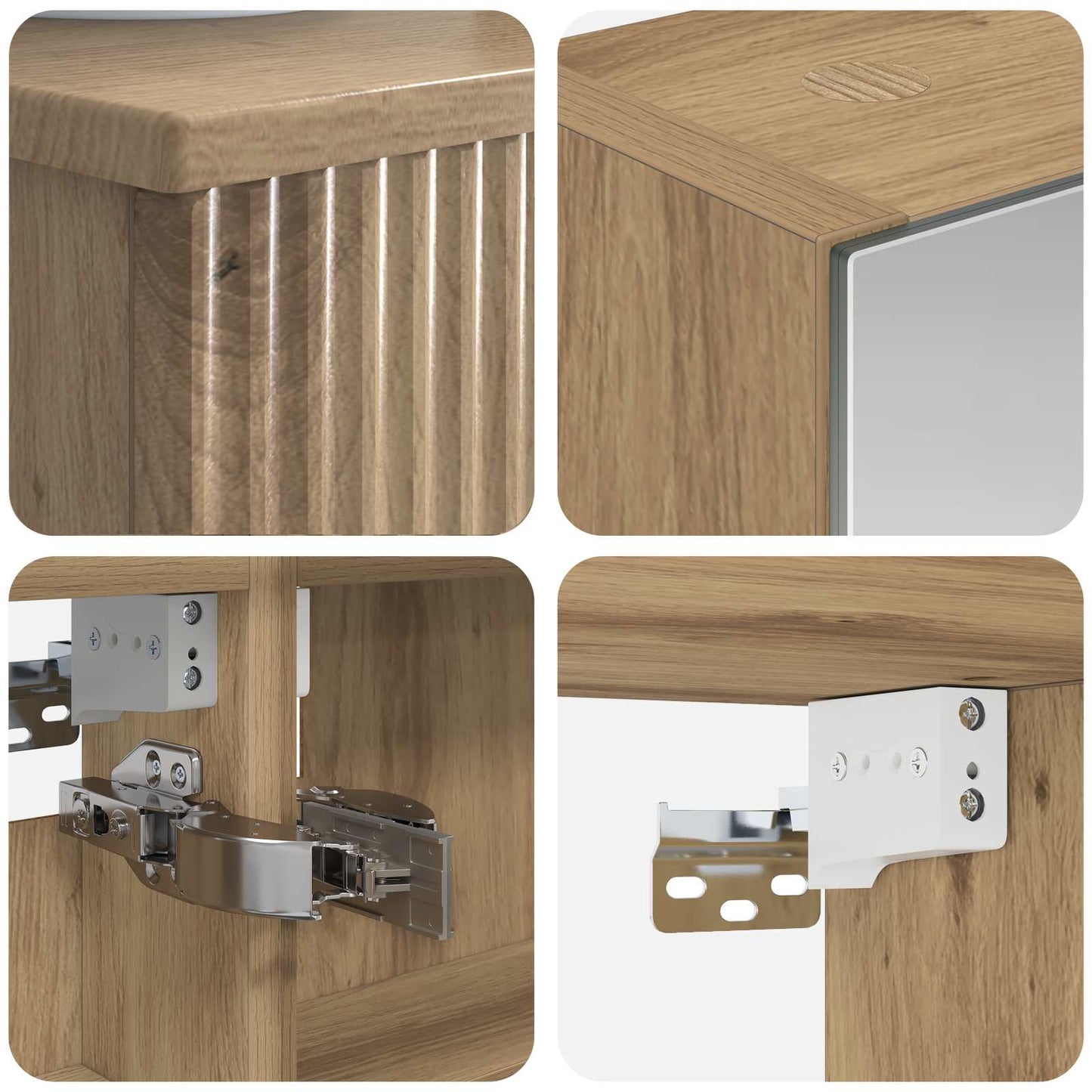 vidaXL Bathroom Cabinet Set 4 pcs Artisan Oak 40 x 10.5 x 60.5 cm
