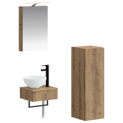 vidaXL Bathroom Cabinet Set 4 pcs Artisan Oak 40 x 10.5 x 60.5 cm