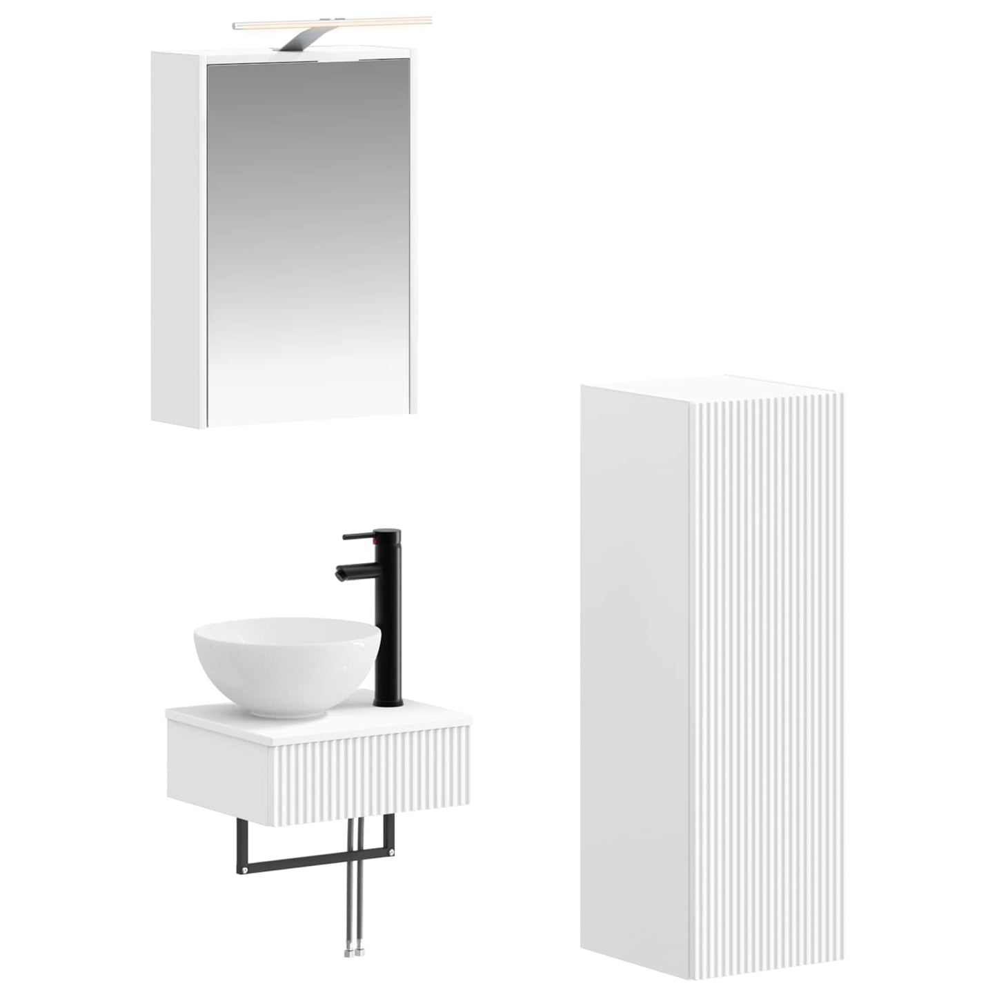 vidaXL Bathroom Cabinet Set 4 pcs White 43 x 16 x 62.5 cm