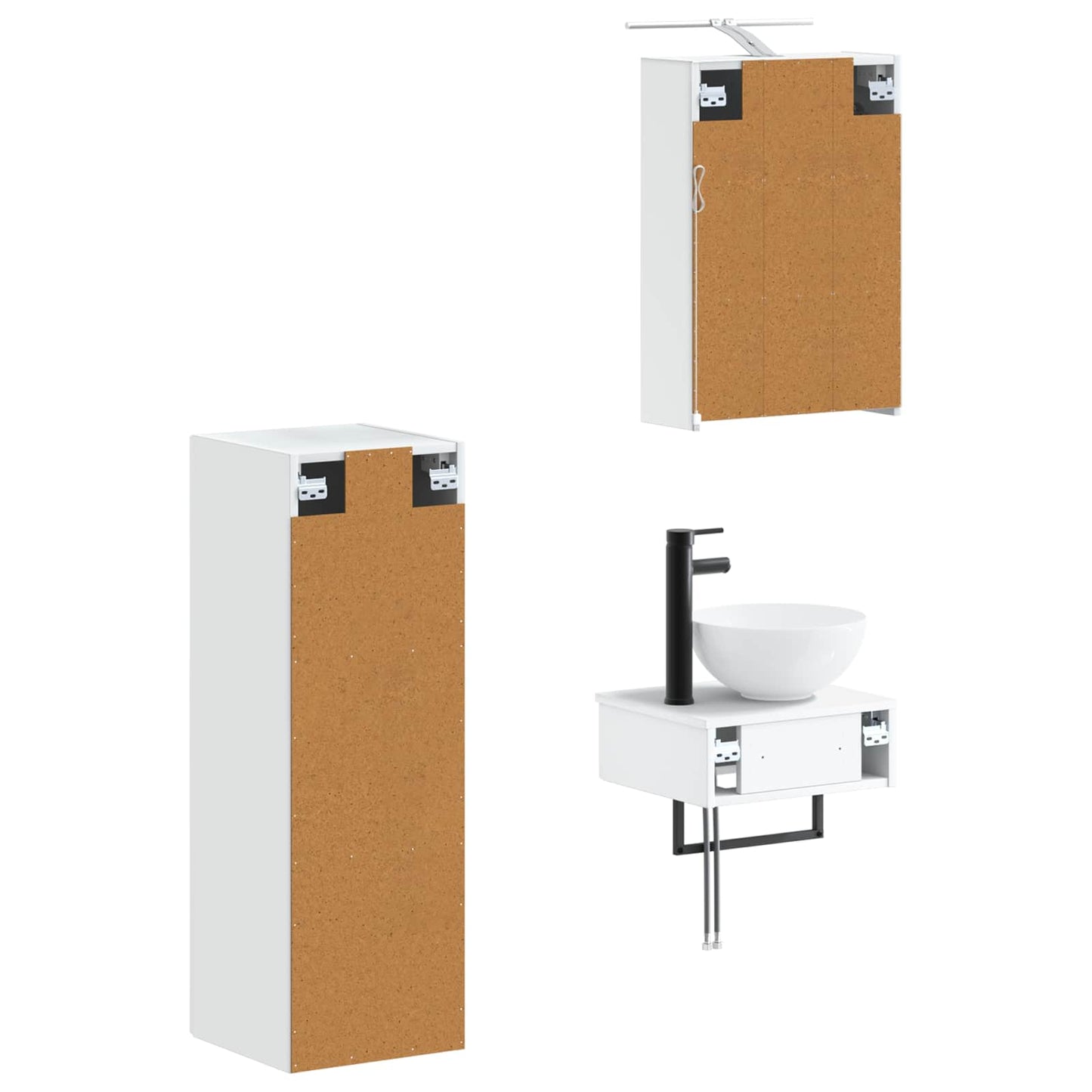 vidaXL Bathroom Cabinet Set 4 pcs White 43 x 16 x 62.5 cm