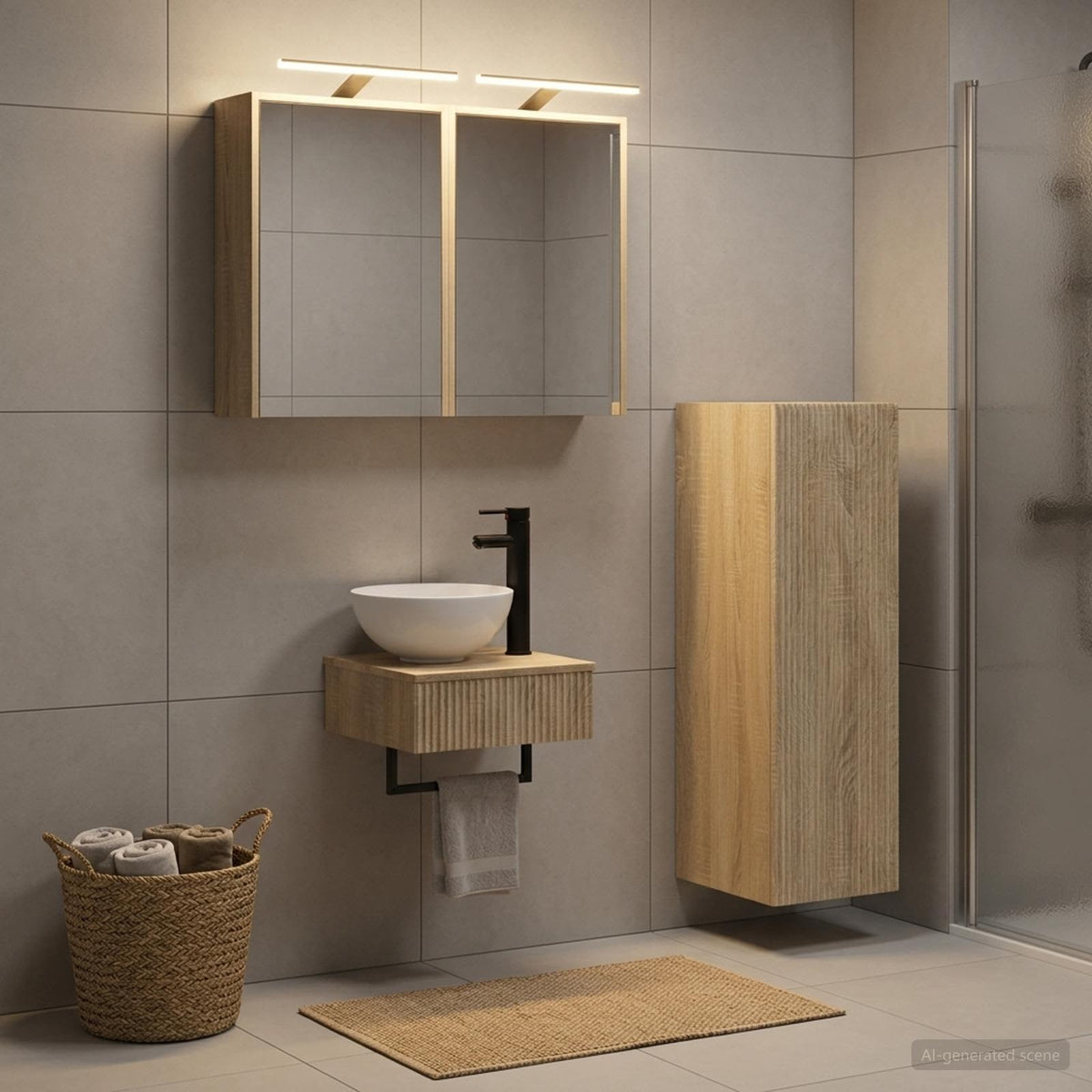 vidaXL Bathroom Cabinet Set 4 pcs Sonoma Oak Engineered Wood