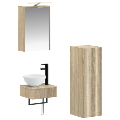 vidaXL Bathroom Cabinet Set 4 pcs Sonoma Oak 43 x 16 x 62.5 cm