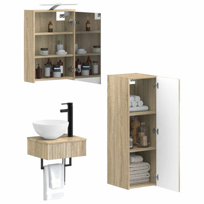 vidaXL Bathroom Cabinet Set 4 pcs Sonoma Oak 43 x 16 x 62.5 cm