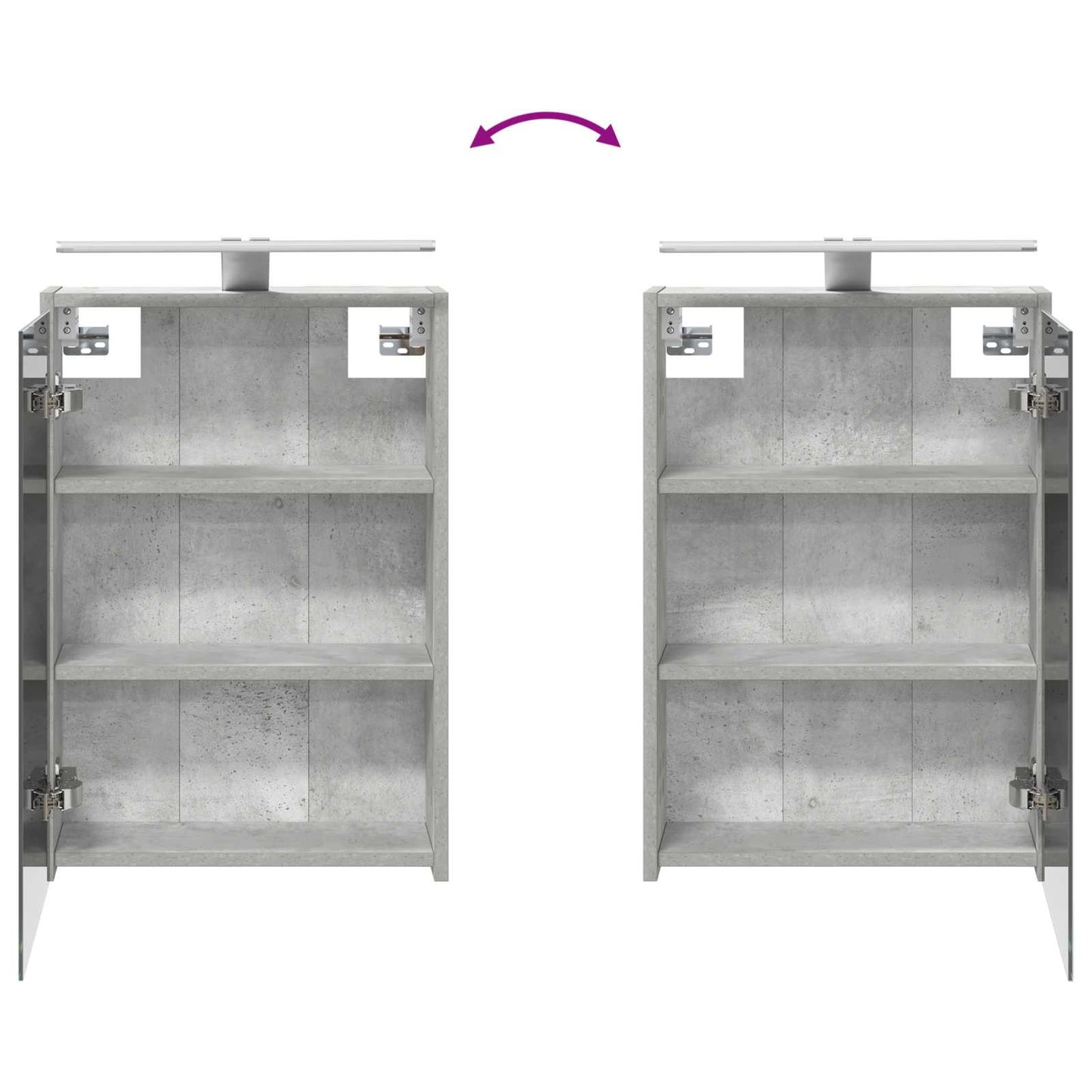 vidaXL Bathroom Cabinet Set 4 pcs Concrete Grey 43 x 16 x 62.5 cm