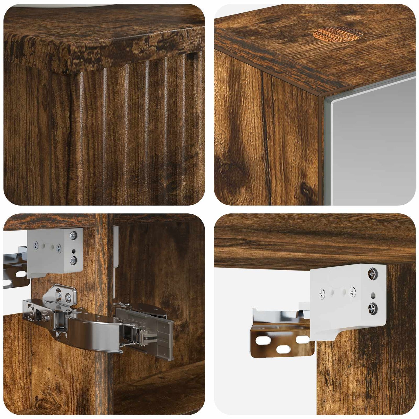 vidaXL Bathroom Cabinet Set 4 pcs Smoked Oak 43 x 16 x 62.5 cm
