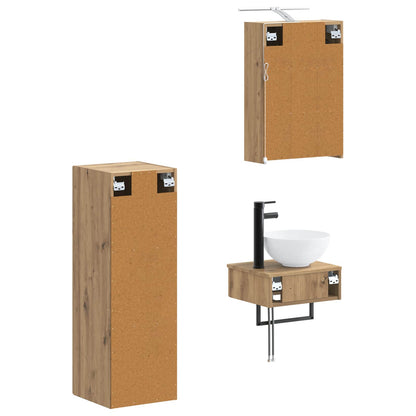 vidaXL Bathroom Cabinet Set 4 pcs Artisan Oak 43 x 16 x 62.5 cm