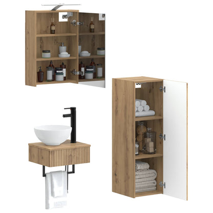 vidaXL Bathroom Cabinet Set 4 pcs Artisan Oak 43 x 16 x 62.5 cm