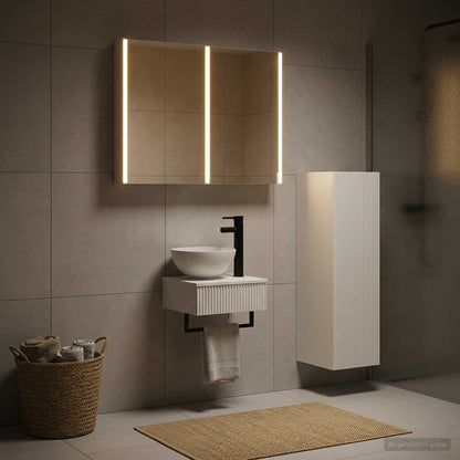 vidaXL Bathroom Cabinet Set 4 pcs White Engineered Wood