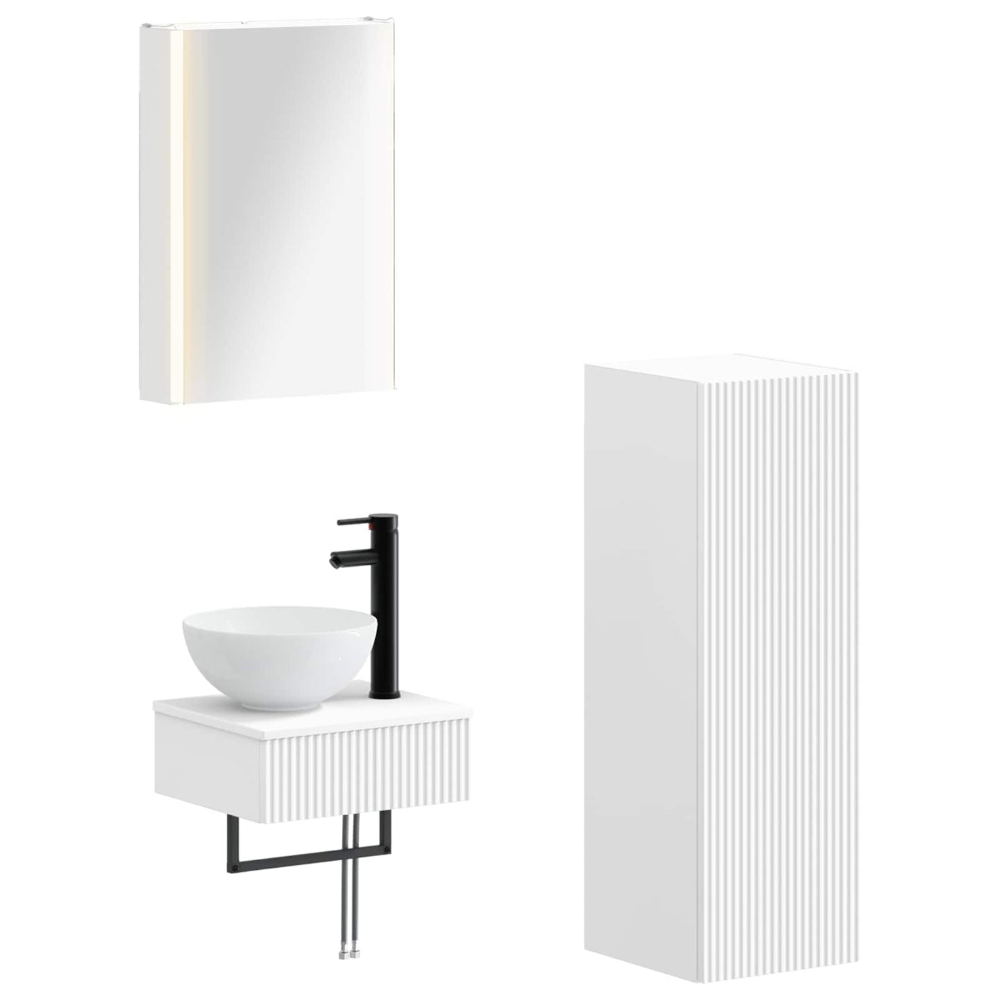 vidaXL Bathroom Cabinet Set 4 pcs White 43 x 11.5 x 60.5 cm