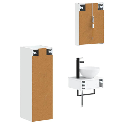 vidaXL Bathroom Cabinet Set 4 pcs White 43 x 11.5 x 60.5 cm