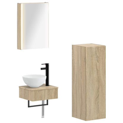 vidaXL Bathroom Cabinet Set 4 pcs Sonoma Oak 43 x 11.5 x 60.5 cm