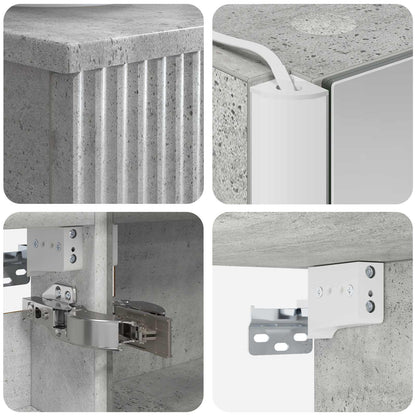 vidaXL Bathroom Cabinet Set 4 pcs Concrete Grey 43 x 11.5 x 60.5 cm