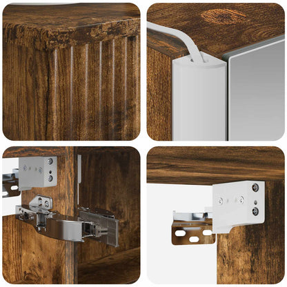 vidaXL Bathroom Cabinet Set 4 pcs Smoked Oak 43 x 11.5 x 60.5 cm