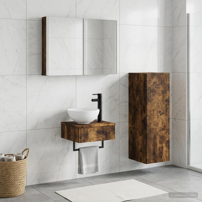 vidaXL Bathroom Cabinet Set 4 pcs Smoked Oak Engineered Wood
