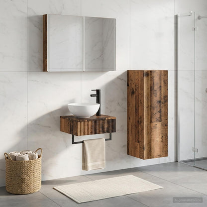 vidaXL Bathroom Cabinet Set 4 pcs Old Wood Engineered Wood