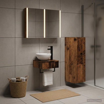 vidaXL Bathroom Cabinet Set 4 pcs Old Wood Engineered Wood