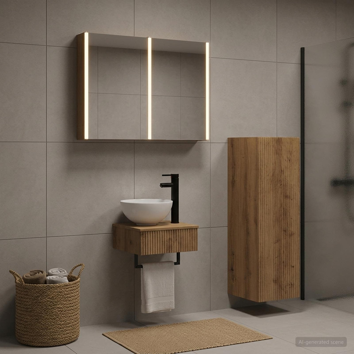vidaXL Bathroom Cabinet Set 4 pcs Artisan Oak Engineered Wood