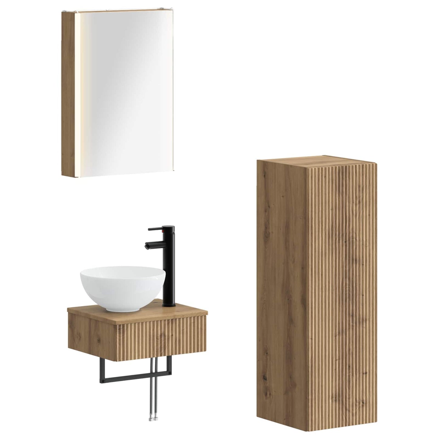 vidaXL Bathroom Cabinet Set 4 pcs Artisan Oak 43 x 11.5 x 60.5 cm