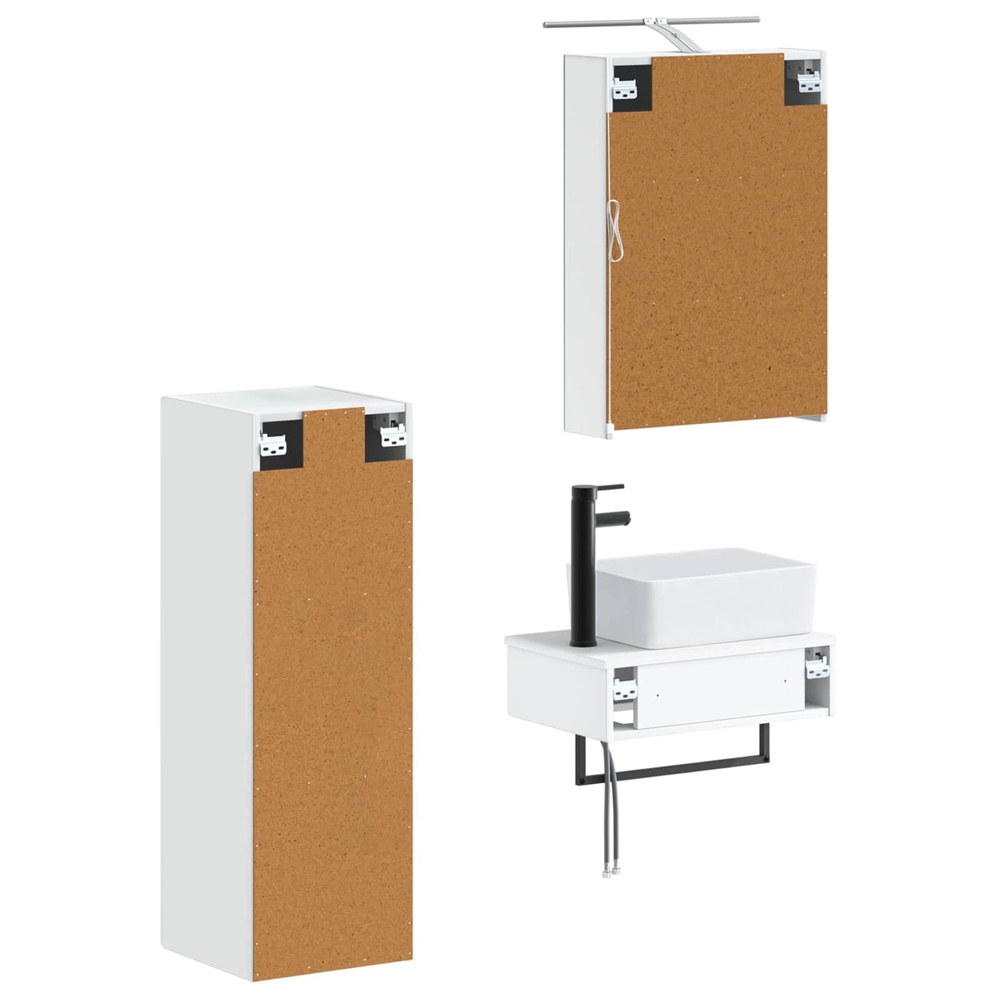 vidaXL Bathroom Cabinet Set 4 pcs White 50 x 14.5 x 70 cm