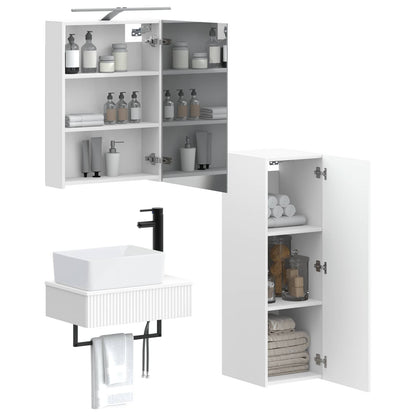 vidaXL Bathroom Cabinet Set 4 pcs White 50 x 14.5 x 70 cm
