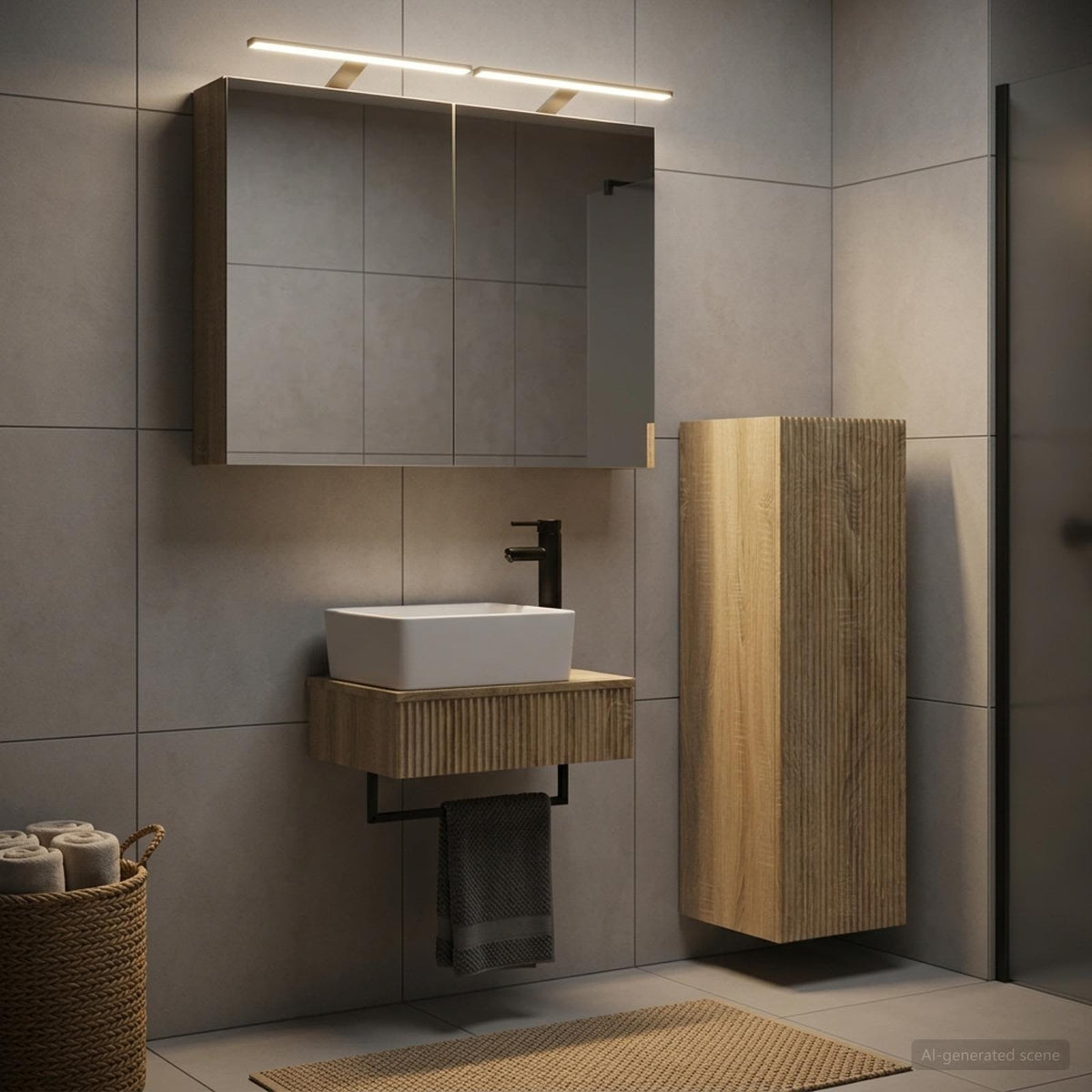 vidaXL Bathroom Cabinet Set 4 pcs Sonoma Oak Engineered Wood
