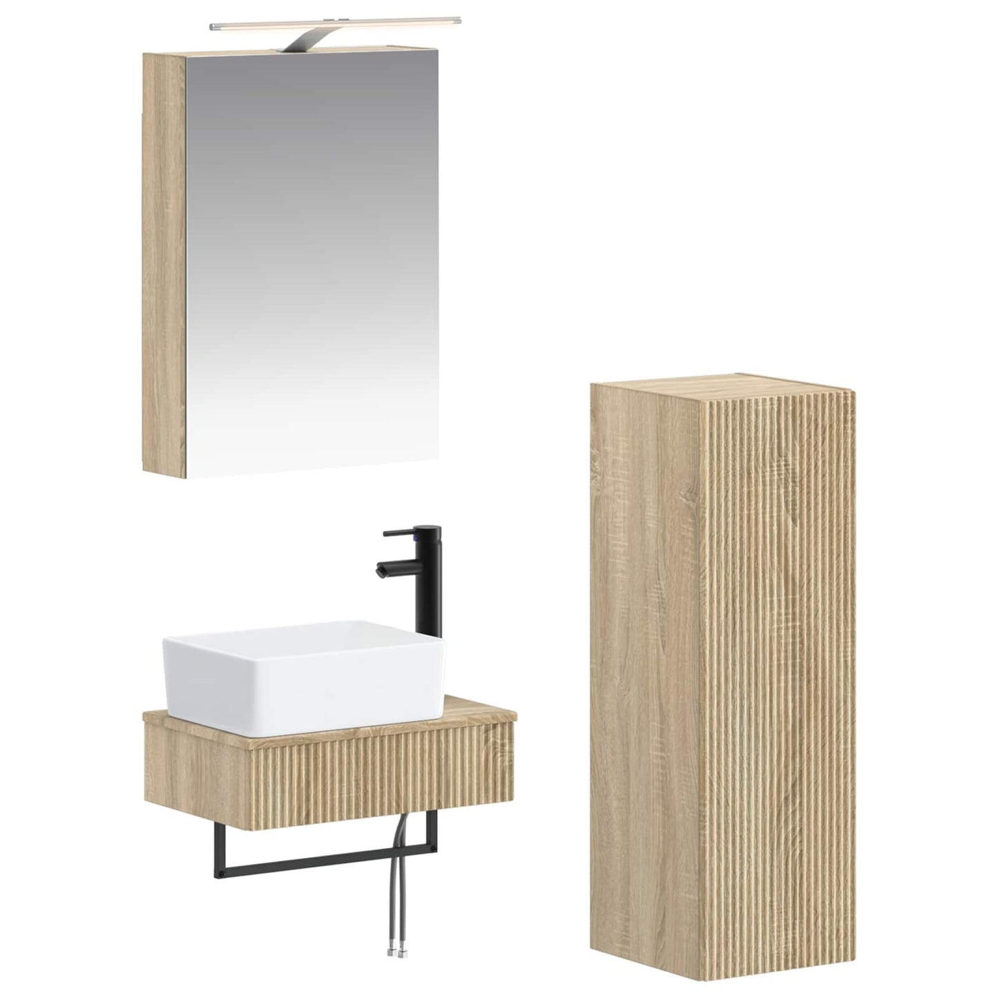 vidaXL Bathroom Cabinet Set 4 pcs Sonoma Oak 50 x 14.5 x 70 cm