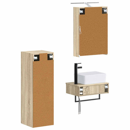 vidaXL Bathroom Cabinet Set 4 pcs Sonoma Oak 50 x 14.5 x 70 cm