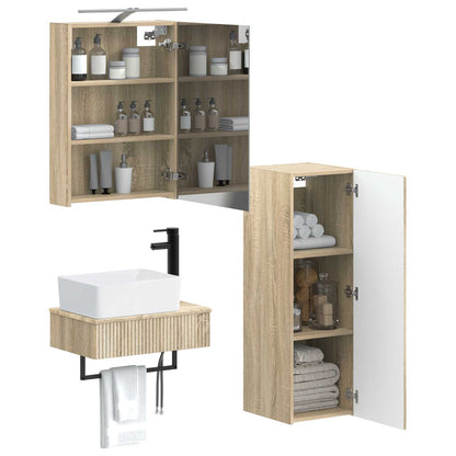 vidaXL Bathroom Cabinet Set 4 pcs Sonoma Oak 50 x 14.5 x 70 cm