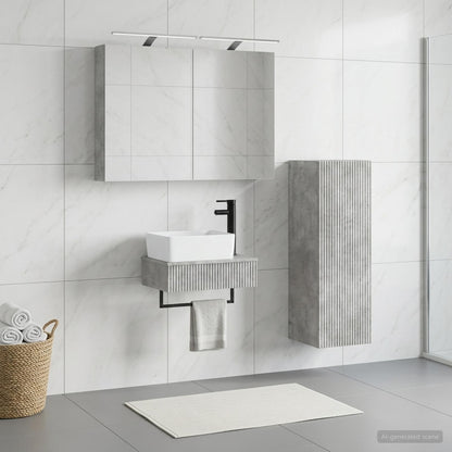 vidaXL Bathroom Cabinet Set 4 pcs Concrete Grey Engineered Wood