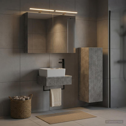 vidaXL Bathroom Cabinet Set 4 pcs Concrete Grey Engineered Wood