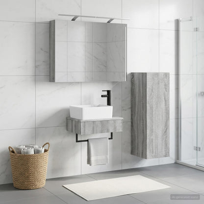 vidaXL Bathroom Cabinet Set 4 pcs Grey Sonoma Engineered Wood