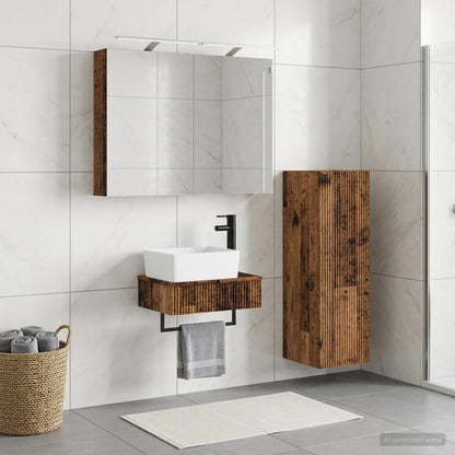 vidaXL Bathroom Cabinet Set 4 pcs Old Wood Engineered Wood