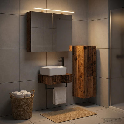 vidaXL Bathroom Cabinet Set 4 pcs Old Wood Engineered Wood