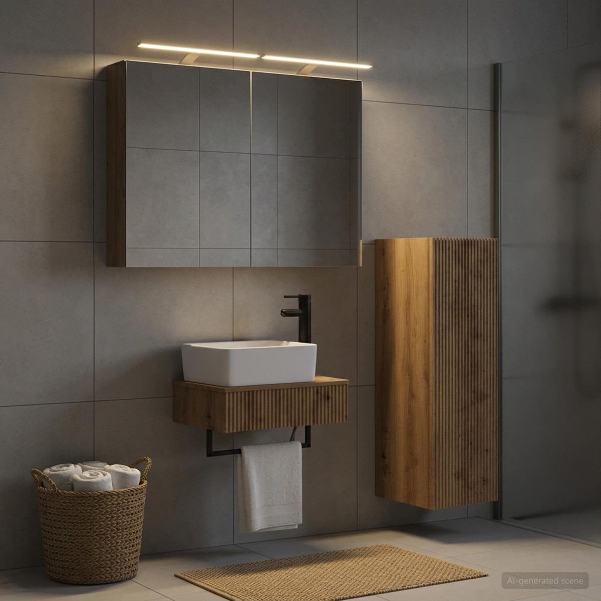 vidaXL Bathroom Cabinet Set 4 pcs Artisan Oak Engineered Wood