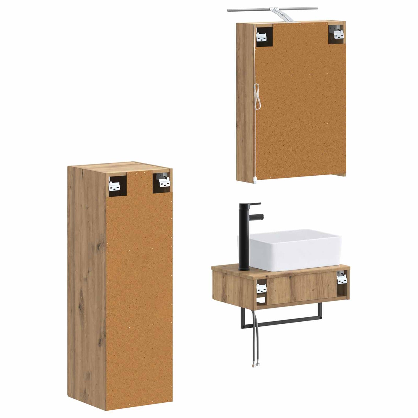 vidaXL Bathroom Cabinet Set 4 pcs Artisan Oak 50 x 14.5 x 70 cm