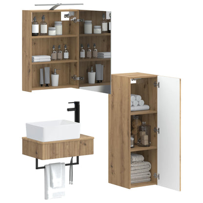 vidaXL Bathroom Cabinet Set 4 pcs Artisan Oak 50 x 14.5 x 70 cm