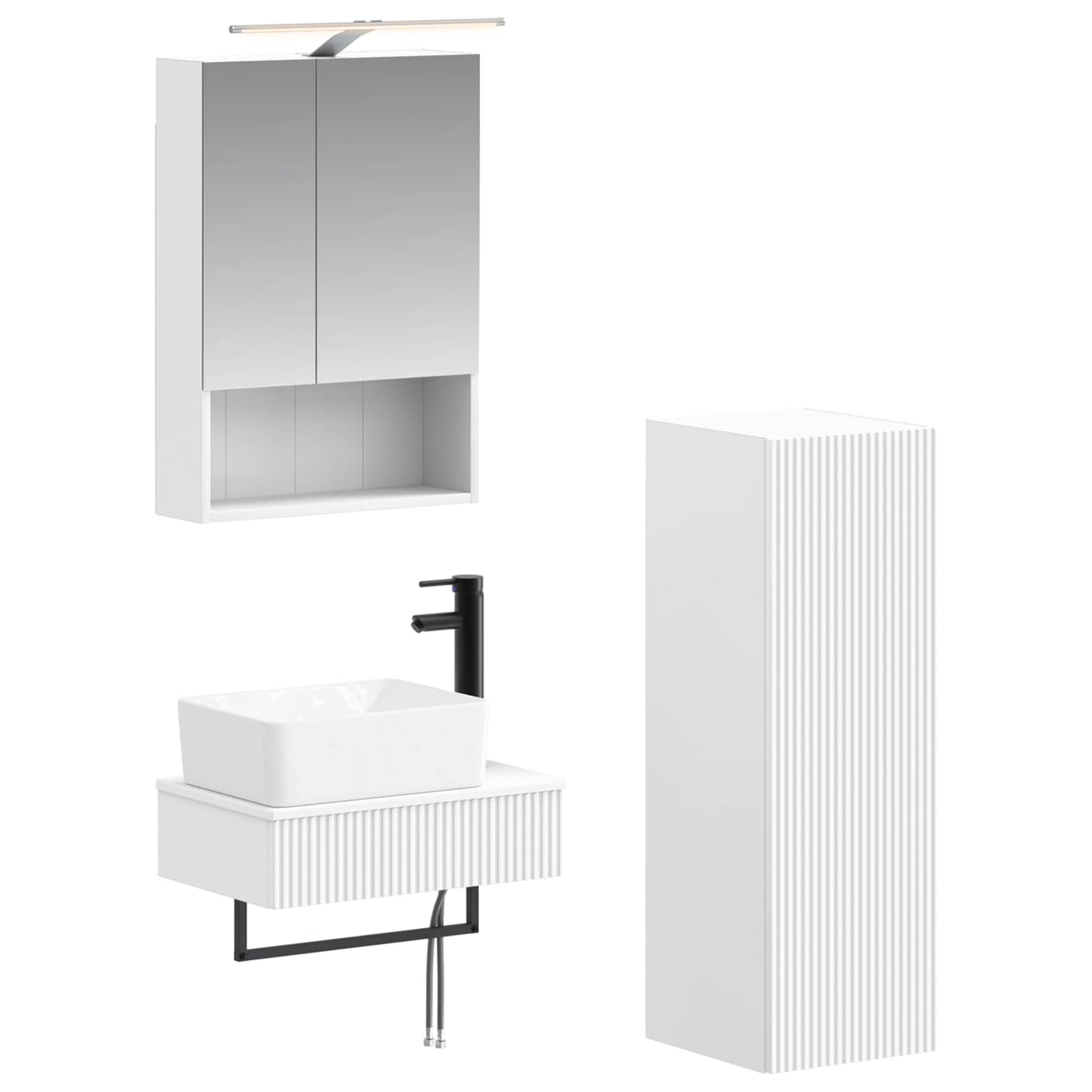 vidaXL Bathroom Cabinet Set 4 pcs White 50 x 14.5 x 70 cm