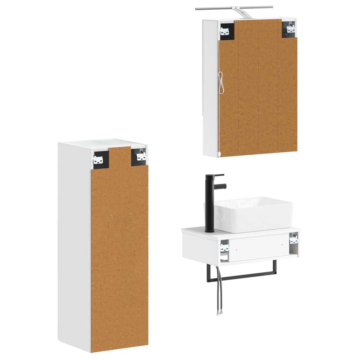 vidaXL Bathroom Cabinet Set 4 pcs White 50 x 14.5 x 70 cm